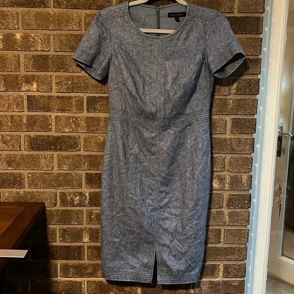 Banana Republic Blue Gray  Sheath Mini Dress Size 0